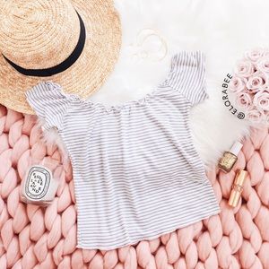 🌸5 for $20🌸 Brandy Melville Light Blue Off The Shoulder Top